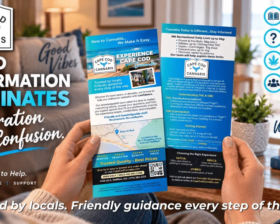 FREE Educational Rack Cards from Cape Cod Cannabis in Wellfleet!