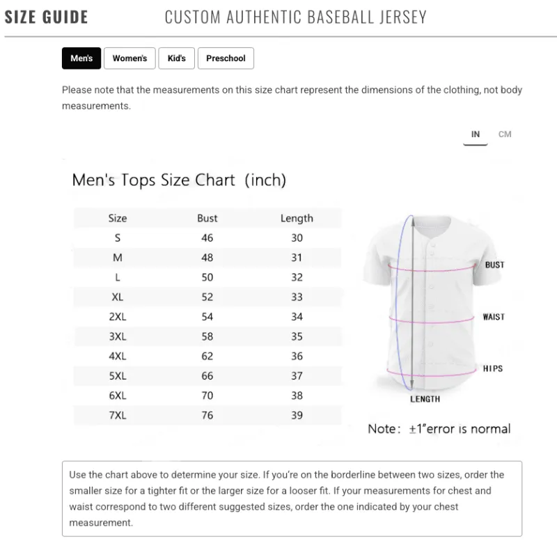 Men's Size Guide