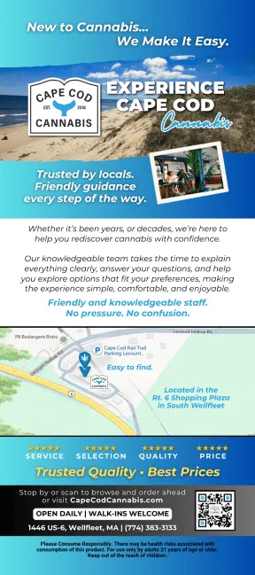 FREE Educational Rack Cards from Cape Cod Cannabis in Wellfleet!
