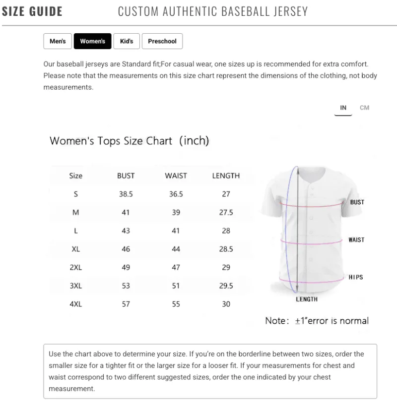 Women's Size Guide