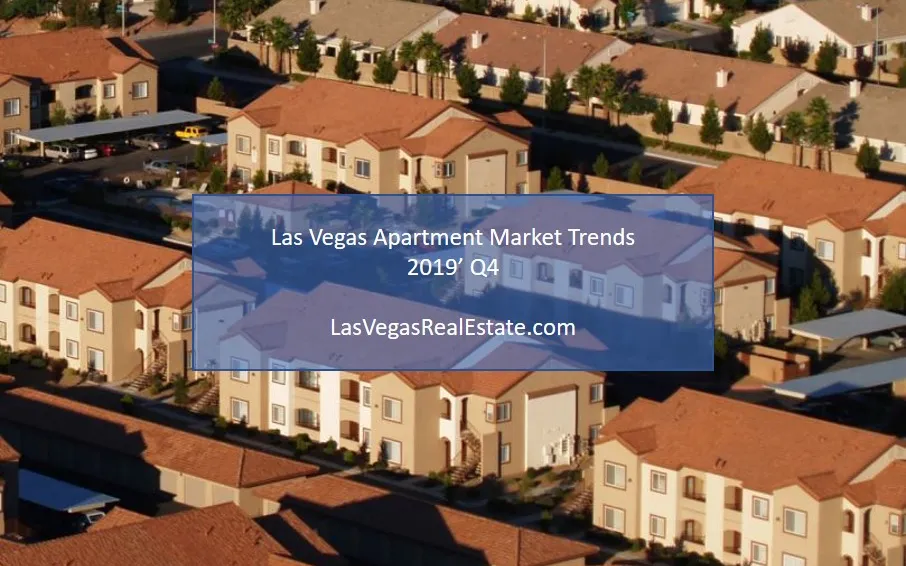 an aerial view of houses that has brown roofing, in the middle the words "las vegas apartment market trends 2019' QA" is written - lasvegasrealestate.com
