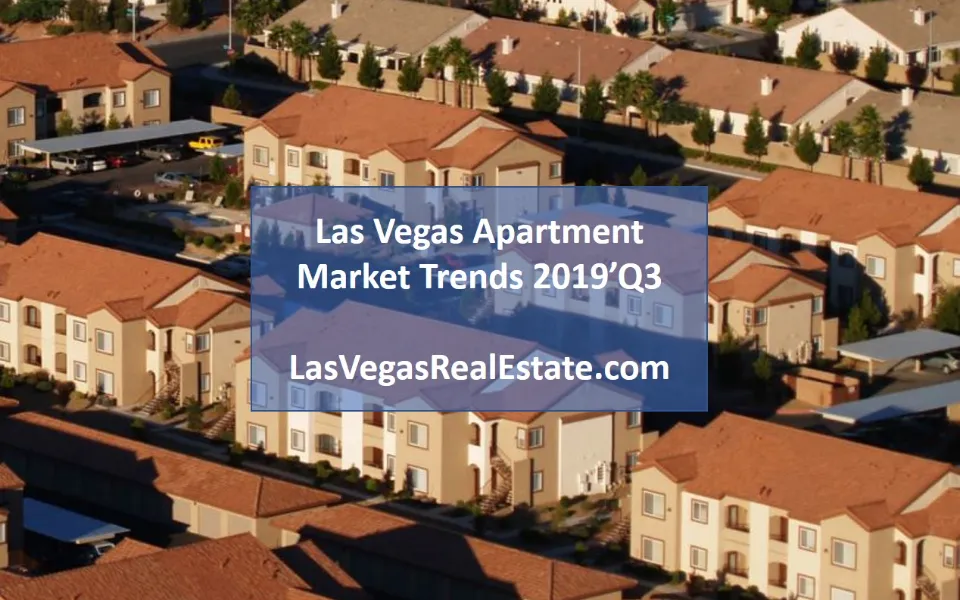 an aerial view of a housing, in the middle the words "las vegas apartment market trends 2019' Q3" is written - lasvegasrealestate.com