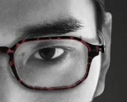 man with prescription glasses