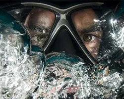 man wearing goggle mask specialty glasses
