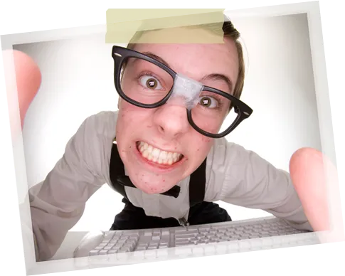 Man looking at computer