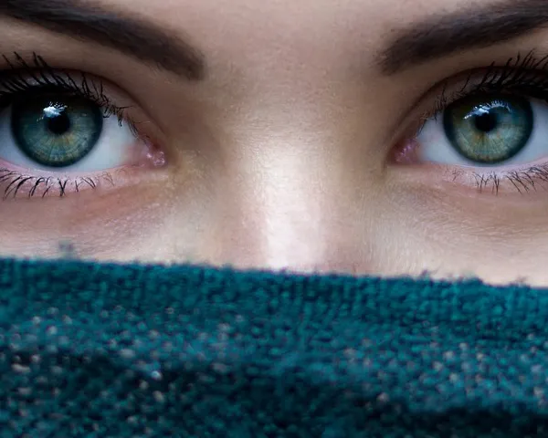 Woman Pretty Eyes, Long Eyelashes wearing Sweater